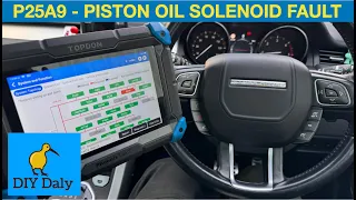 range rover evoque p25a9 00 piston cooling oil jets solenoid control open circuit
