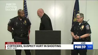IMPD hold presser after 2 officers shot on Indy s west side Suspect in custody