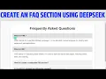 Create an FAQ Section Using HTML CSS with the Help of DEEPSEEK-R1 Step-by-Step Tutorial