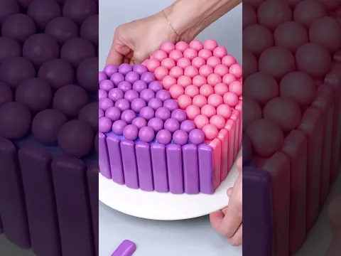 💗💜 Pink Meets Purple | The Cutest Candy Cake #cake #cakedecorating #cakedesign