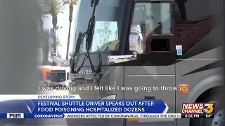 Coachella festival shuttle driver speaks out after 100 drivers sick with food poisoning