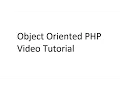 Object Oriented Php - Tutorial