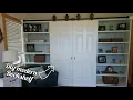 Making a modern bookshelf with sliding barn doors woodworking diy