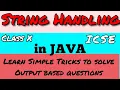 String Handling in JAVA Part 1 Class 10 ICSE