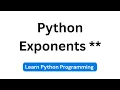 Python exponent operator and right-associative behavior Python Tutorials