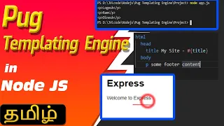 Pug Templating Engine in Node js in Tamil JVL code