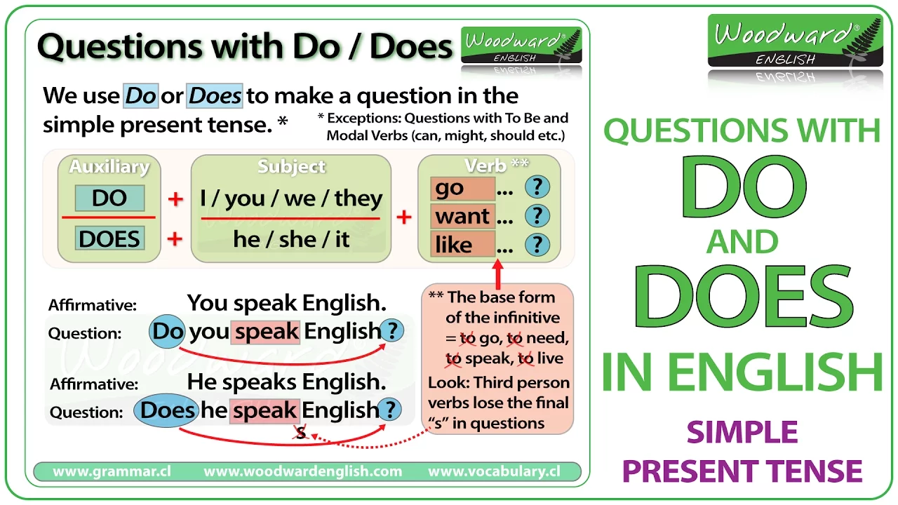 Do and Does in English - Simple Present Tense Questions