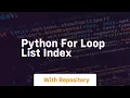 python for loop list index