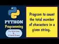 Count the total number of characters in a given string Python program for interviews