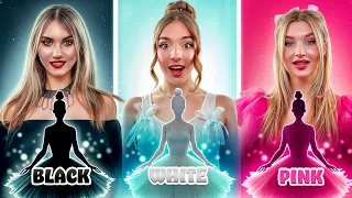 Pink vs Black vs White Ballerina Challenge Dress to Impress One Colour Challenge