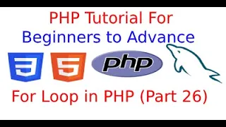 PHP Tutorial for Beginners to Advance Full Loop Control Structure for loop in PHP part 26