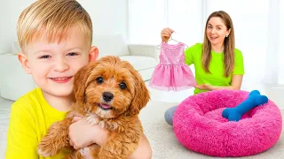 Adam Aiuta la Mamma a Prendersi Cura del Cucciolo