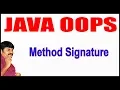 Java Tutorials Java OOPS Method Signature by Durga Sir