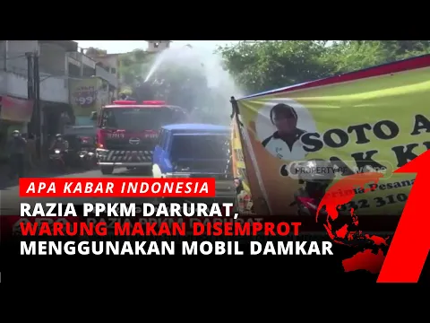 Langgar Aturan PPKM Darurat, Warung Makan Disemprot dengan Menggunakan Mobil Damkar