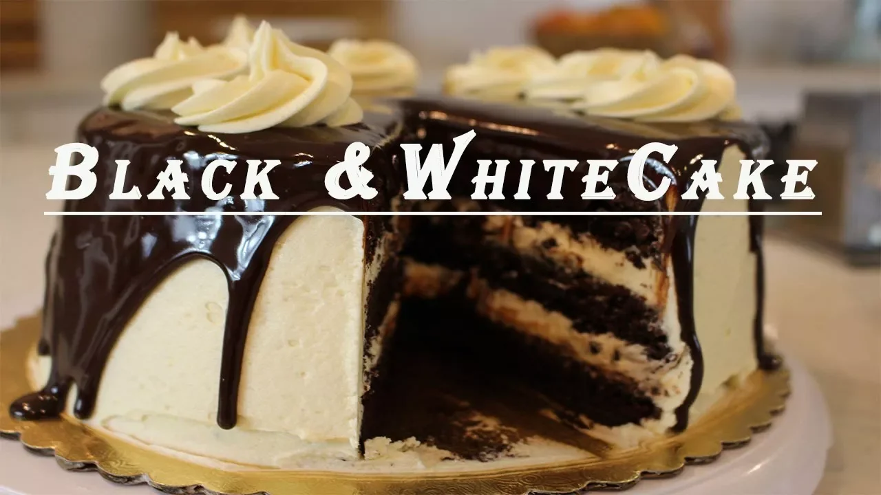 The Ultimate Black & White Cake: Chocolate Cake with Vanilla Buttercream