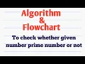 Algorithm to check whether given number prime number or not