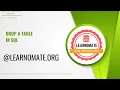 How to drop a table in SQL Learnomate Technologies