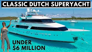 $5.9M 1986 125′ 38m HEESEN Sea Axis CLASSIC SUPERYACHT WALKTHROUGH & SPECS / Charter Motor Yacht