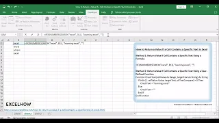 How to Return a Value If a Cell Contains a Specific Text in Excel