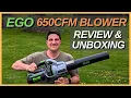 EGO Cordless Leaf Blower Review Unboxing and Test LB6504 650 CFM with 56V 5 0Ah Battery