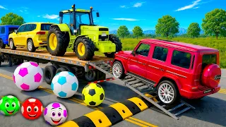 Flatbed Truck Mcqueen | Transportation with Truck - Pothole vs Car # -BeamNG.Drive