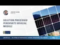 Perotech Solution processed perovskite bifacial module JAN 2024