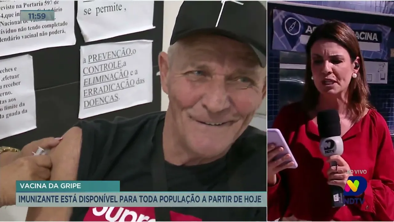 Vacina da gripe está disponível para toda população a partir dessa segunda-feira.