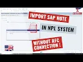 Import SAP Note - NPL Developer Edition