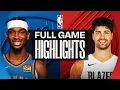 THUNDER at TRAIL BLAZERS FULL GAME HIGHLIGHTS November 30 2025