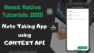React Native Note taking app using Context API - 2020