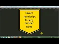 Create lottery number game mini project in javascript mini project