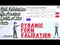 Dynamic Input Field Validation Jquery Validation Form Validation
