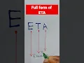 Lagu Full form of ETA.#shorts #fullform #eta