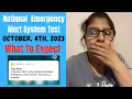 National Emergency Alert System Test October 4th 2023 What To To Be Time