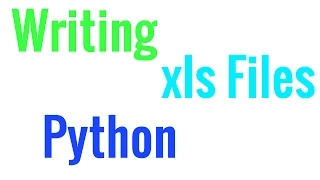 How to write xls Excel files in Python - Tutorial