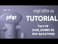 PHP Tutorial For Beginners In Odia PART-16 VAR - DUMP Function In Data Types