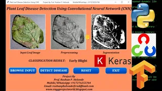 Plant Leaf Disease Detection Using Convolutional Neural Network CNN Python Neural Network Project