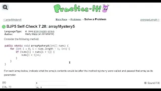 Java Practice It Self-Check 7 28 arrayMystery5 arrays syntax array basics