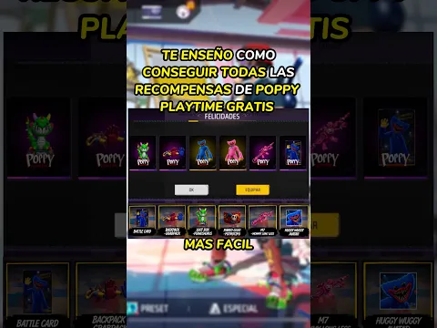 🔥Como CONSEGUIR TODAS LAS RECOMPENSAS DE POPPY PLAYTIME GRATIS HUGGY WUGGY en freefire #freefire