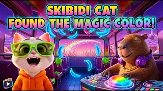 SKIBIDI CAT FOUND THE MAGIC COLOR! 🌈🚌😂 | Viral Kids AI Animation
