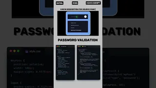 PASSWORD VALIDATION using html css Javascript