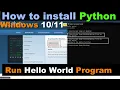 How to install python 3 11 1 on windows Setup python on windows 10 64bit