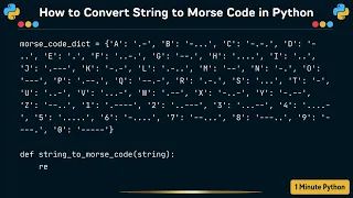 How to Convert String to Morse Code in Python