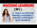 Find S Algorithm - Finding A Maximally Specific Hypothesis With Example ML