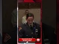Officer Jamieson Ritter s partner Brittany Vajusi speaks at memorial service