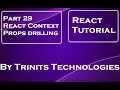 Part 29 React Tutorial React Context Global state management useContext hook Props drilling