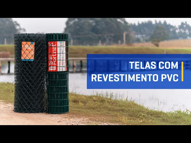 Tela Alambrado Revestida PVC VERDE Fio 14 (2,80mm) malha 3"(7,6cm) - Rolo 20m Vídeo do produto - Tela Alambrado Revestida PVC VERDE Fio 14 (2,80mm) malha 3"(7,6cm) - Rolo 20m