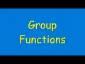 Oracle SQL Tutorial 12 - Using Multi Row Functions Group functions