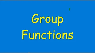 Oracle SQL Tutorial 12 - Using Multi Row Functions Group functions