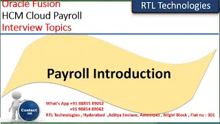 Oracle Fusion Payroll Cloud Payroll Topics Global Payroll Payroll Topics US Payroll